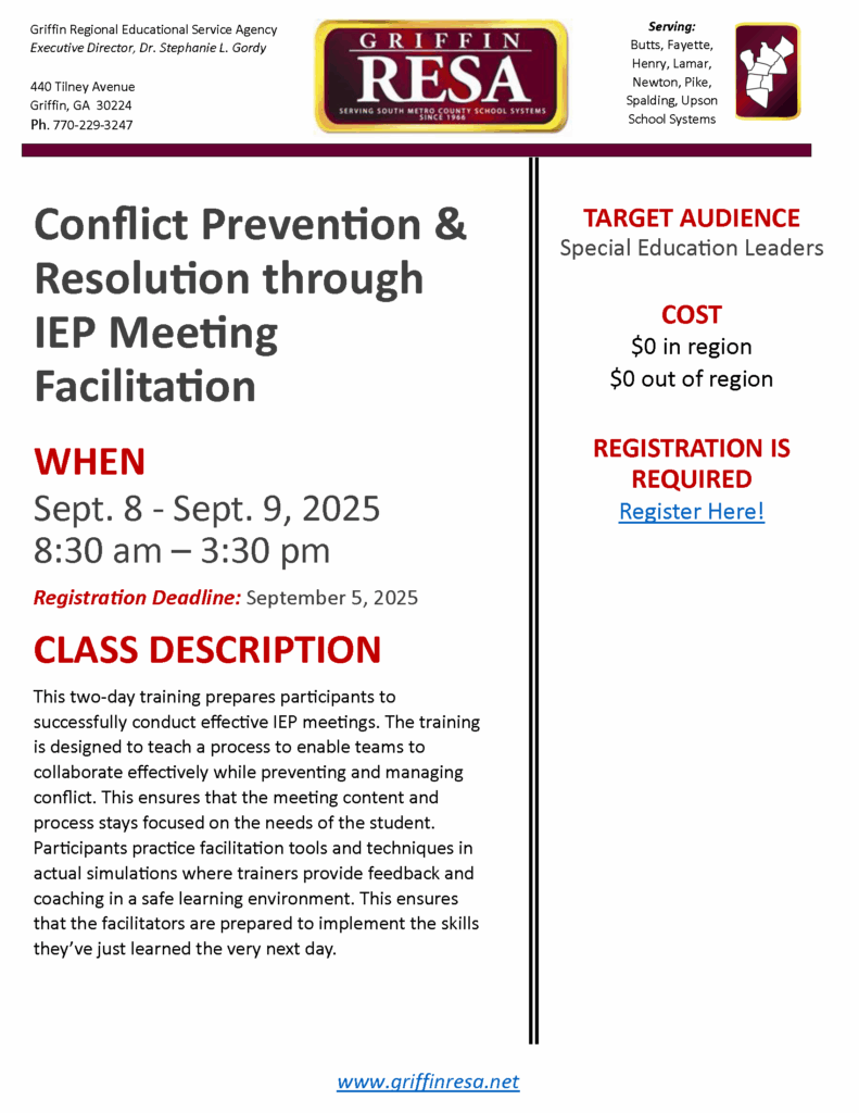Conflict Prevention & Resolution through IEP Meeting Facilitation