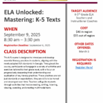 Mastering K-5 Texts: ELA Unlocked