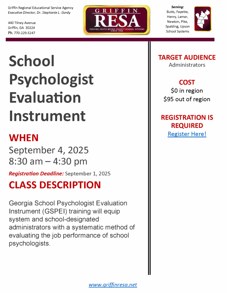 GA School Psychologist Evaluation Instrument  (GSPEI)