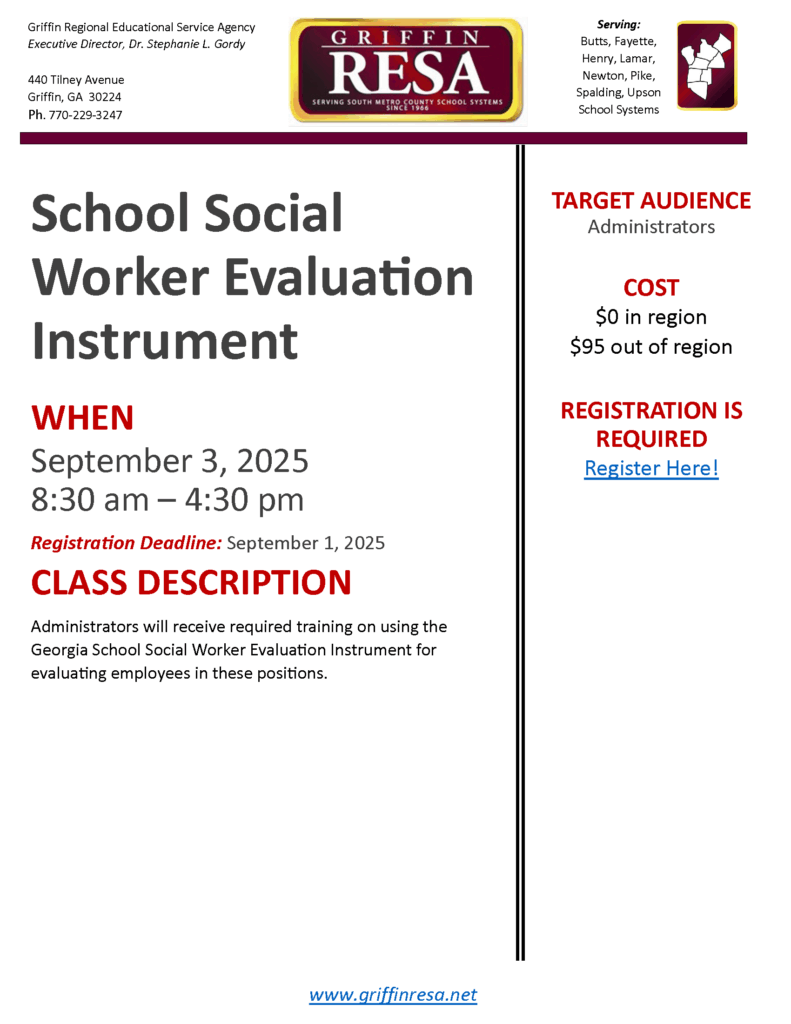 GA School Social Worker Evaluation Instrument  (GSSWEI)