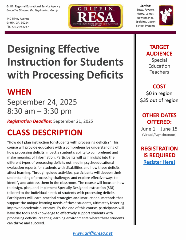 Designing Effective Instruction for Students with Processing Deficits