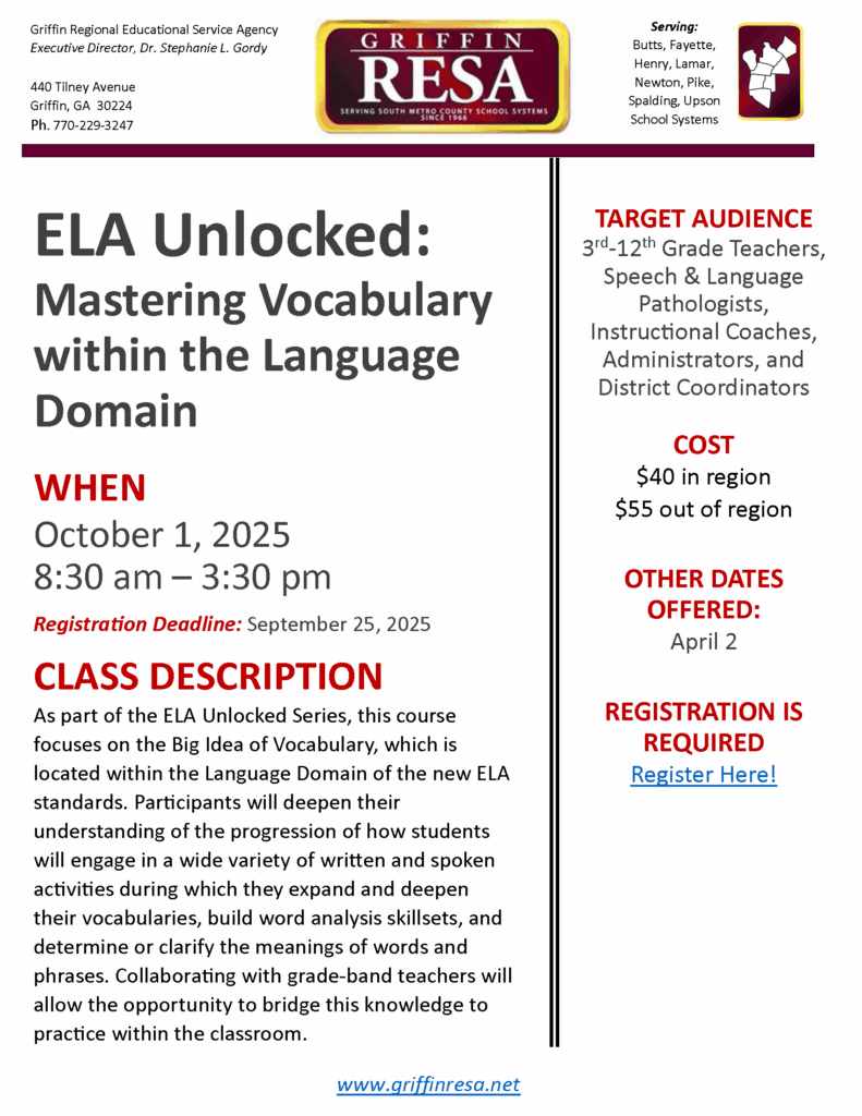 Mastering Vocabulary within the Language Domain: ELA Unlocked