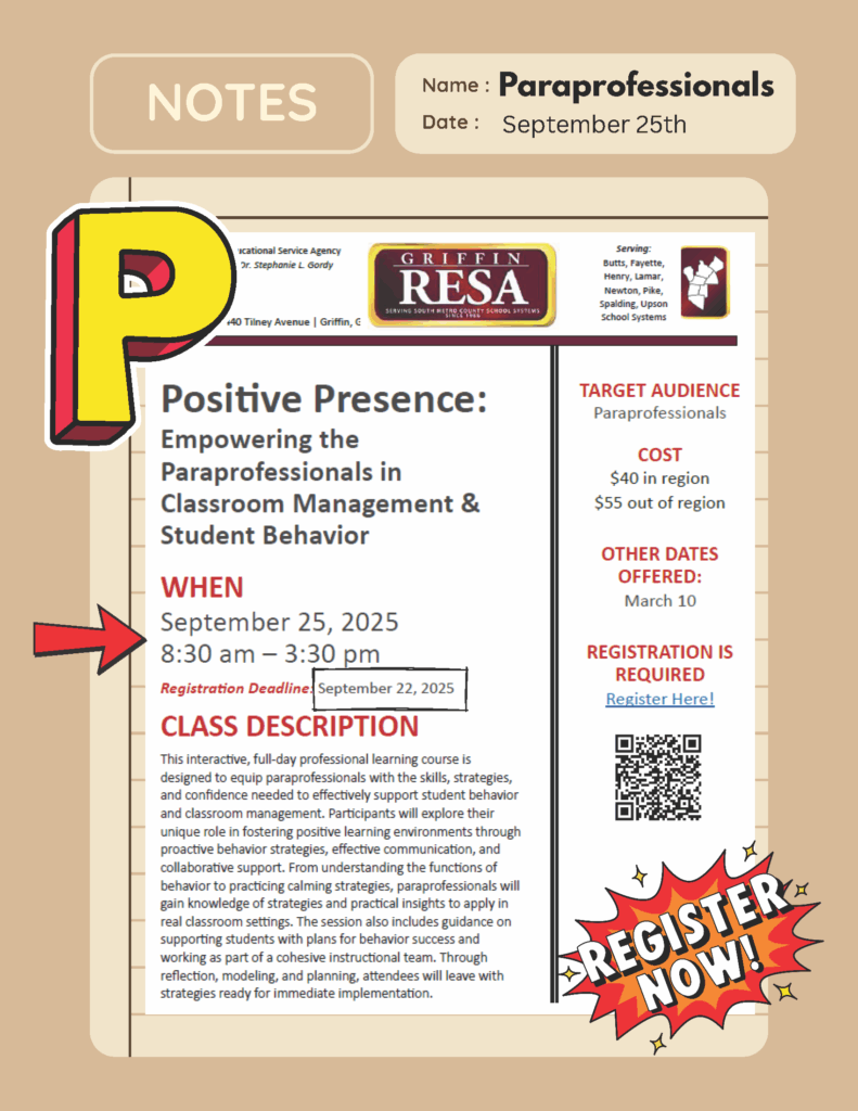 Empowering the Paraprofessionals in Classroom Management & Student Behavior
