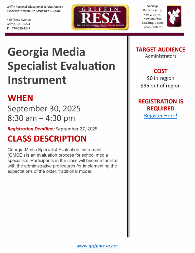 GA Media Specialist Evaluation Instrument Training