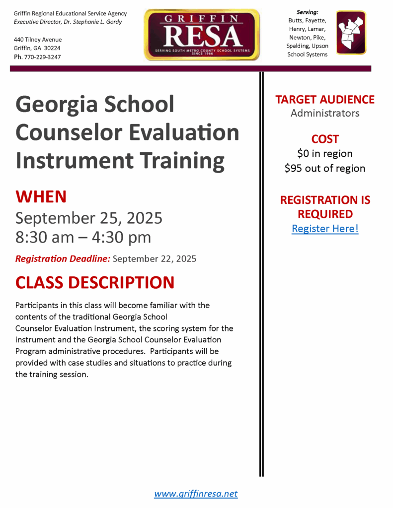 GA School Counselor Evaluation Instrument Training