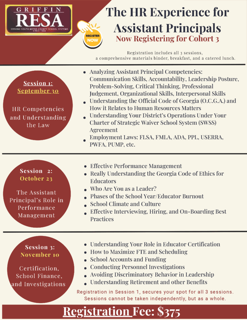 HR Experience for Assistant Principals: Cohort #3 begins in late September for 2025-2026