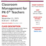 Classroom Management for PK-5th Teachers