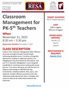 Classroom Management for PK-5th Teachers