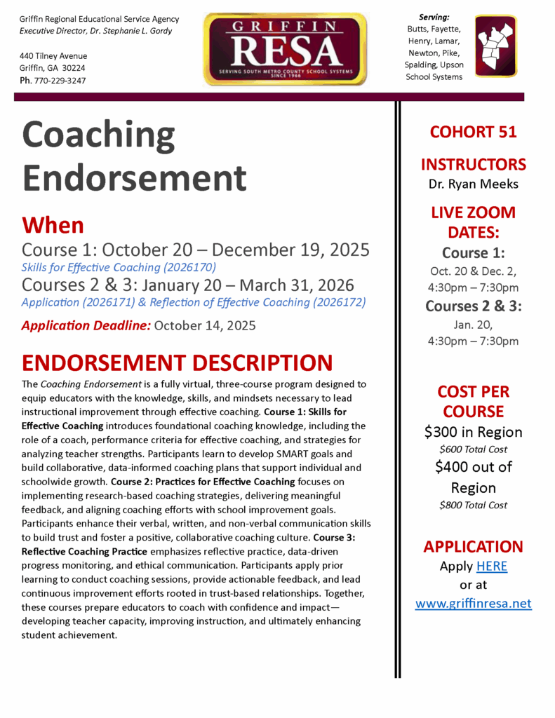 Coaching Endorsement – NEW Cohort Forming