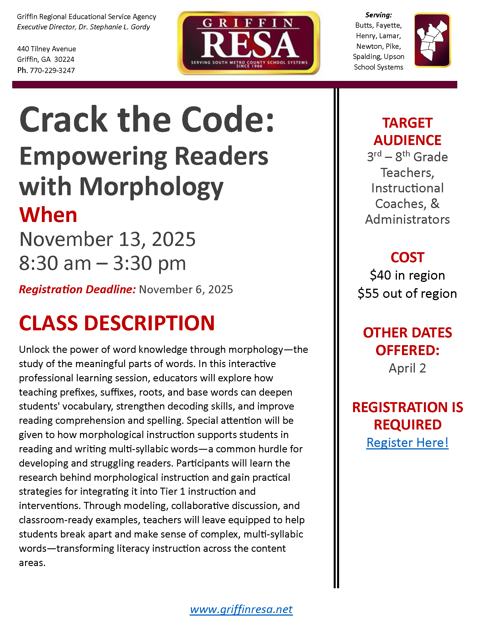 Empowering Readers with Morphology: Crack the code - Griffin ...