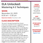 Mastering K-2 ELA Techniques: ELA Unlocked