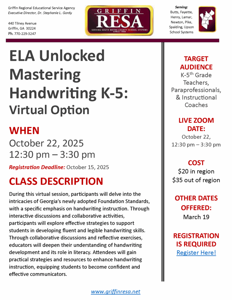 Mastering Handwriting (VIRTUAL): ELA Unlocked
