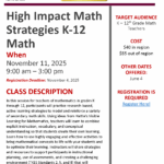 High Impact MATH Strategies for K-12