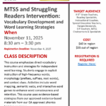 MTSS & Struggling Readers: Vocabulary Development & Word Learning Strategies