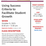 Using Success Criteria to Facilitate Student Growth