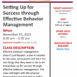 Setting Up Success through Effective Behavior Management
