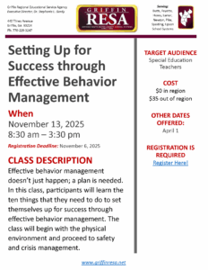 Setting Up Success through Effective Behavior Management