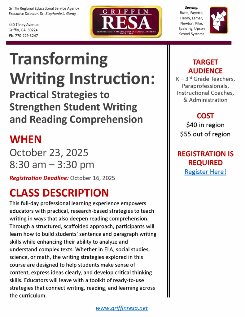 Transforming Writing Instruction: Practical Strategies to Strengthen Student Writing & Reading Comprehension