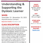 Understanding & Supporting the Dyslexic Learner (Asynchronous Content)