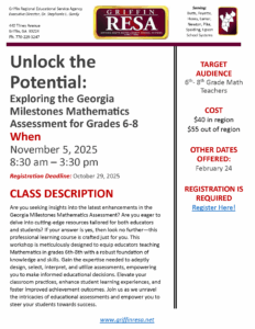 GA Math Assessment for Grades 6-8: Exploring to Unlock the Potential