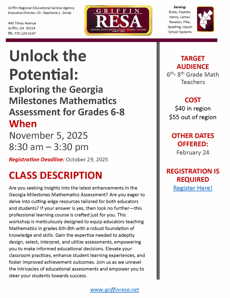 GA Math Assessment for Grades 6-8: Exploring to Unlock the Potential