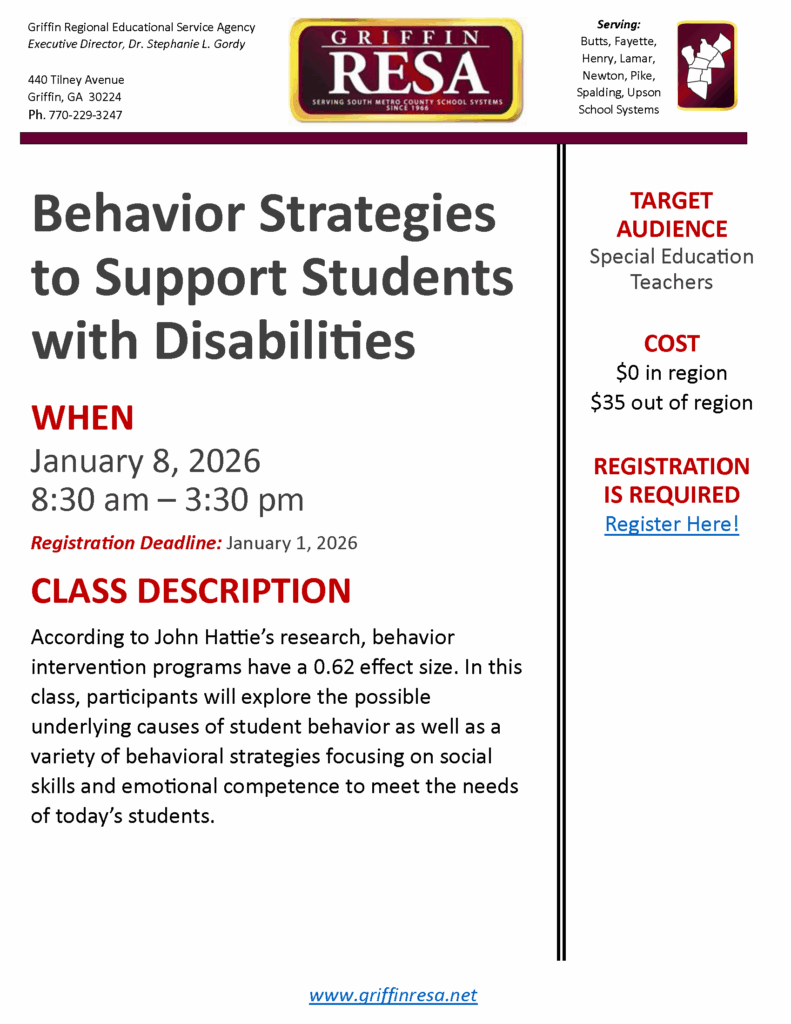 Behavior Strategies to Support Students with Disabilities