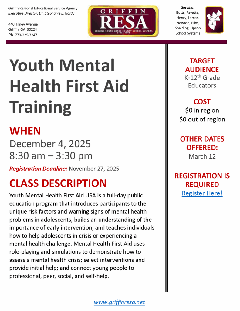 Youth Mental Health First Aid Training