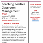 Coaching Positive Classroom Management