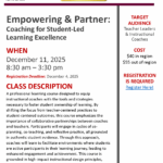 Coaching for Student-Led Excellence: Empower & Partner