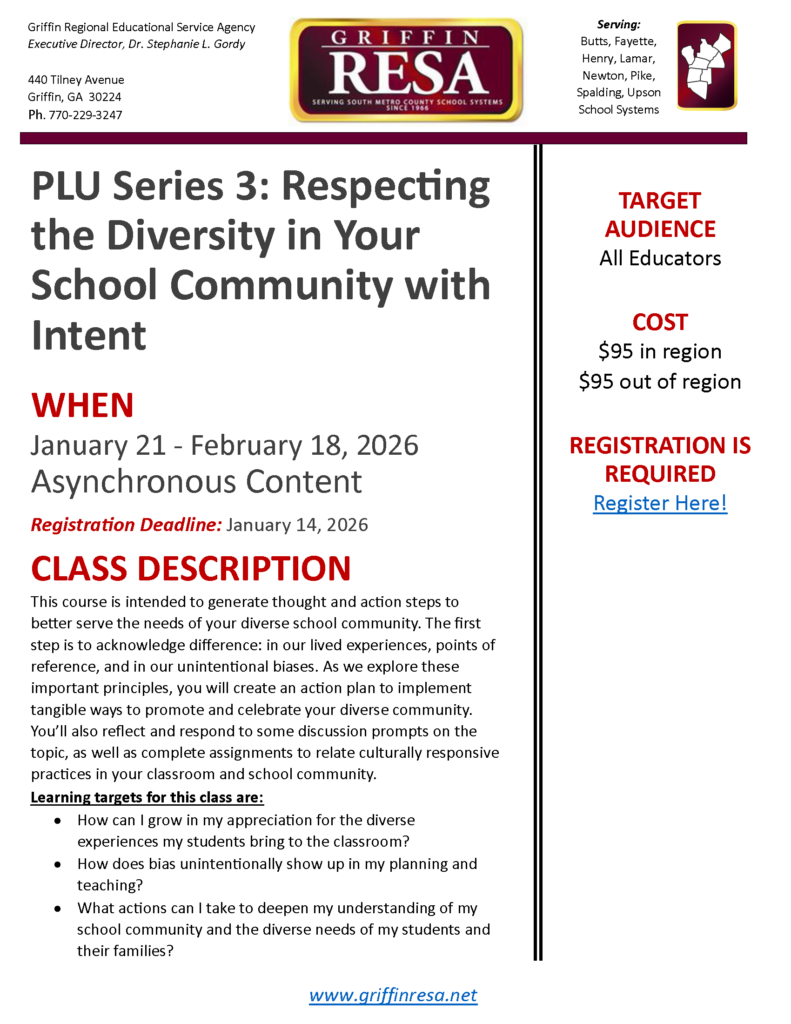 Earn PLUs ONLINE! Respecting the Diversity in Your School Community with Intent