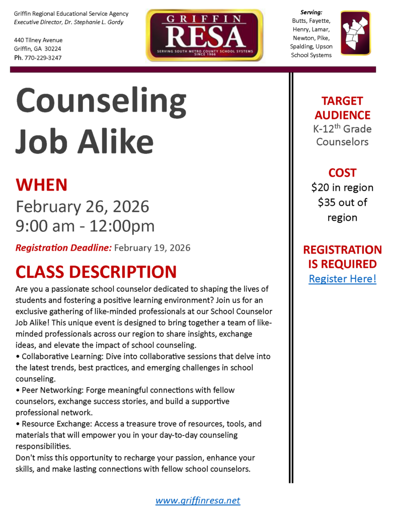 Register Now: School Counselor Job-Alike / Feb 26