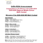 Congrats to Regional MS Math Competition Winners