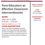 Para-educators as Effective Classroom Interventionists