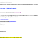 Job Vacancy – Principal (Middle School)