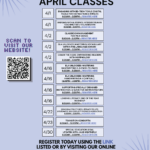 APRIL Class List…Check it out!