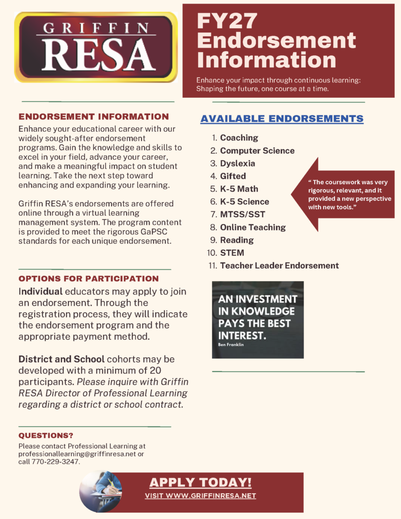 FY27 Endorsement Information