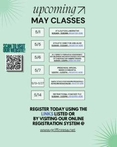 May Class List…Take a Peek!