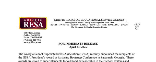 Press Release – 2026 GSSA President’s Award Winner