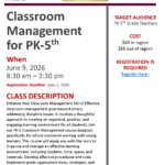 Classroom Management for PK-5th