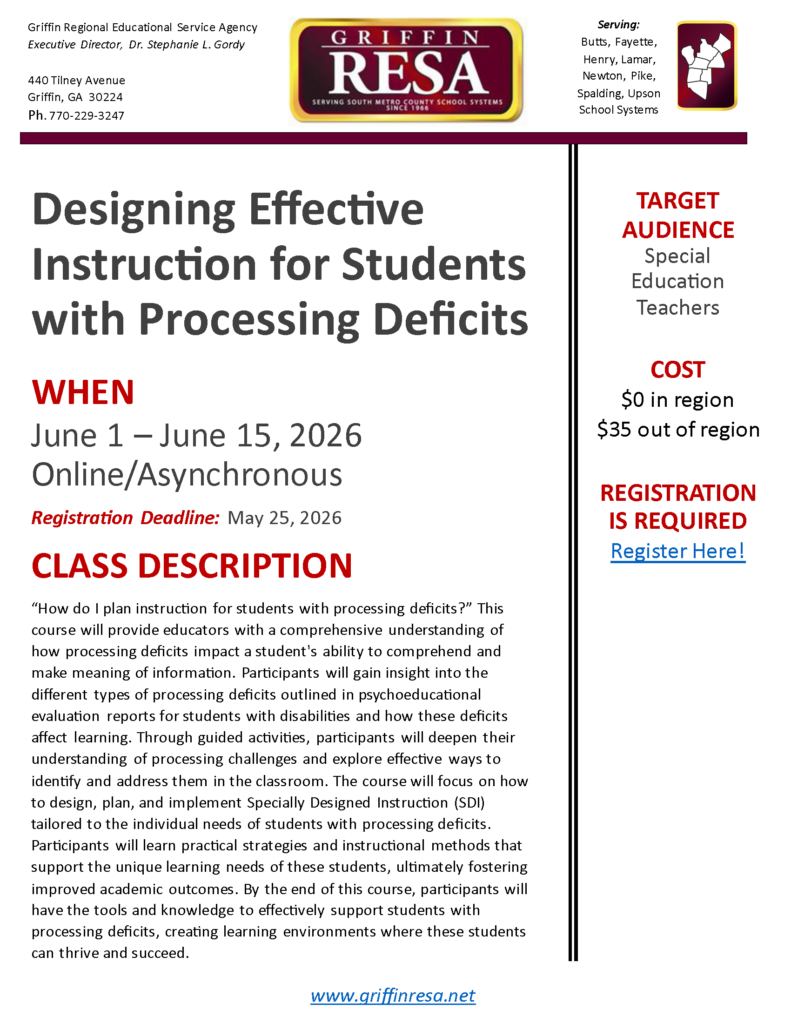 Designing Effective Instruction for Students with Processing Deficits