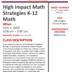 High Impact Math Strategies K-12 Math