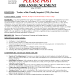 Job Announcement – Regional Teacher of the Visually Impaired (Part-time)