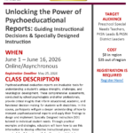 Psychoeducational Reports: Guiding Instructional Decisions & Specially Designed Instruction