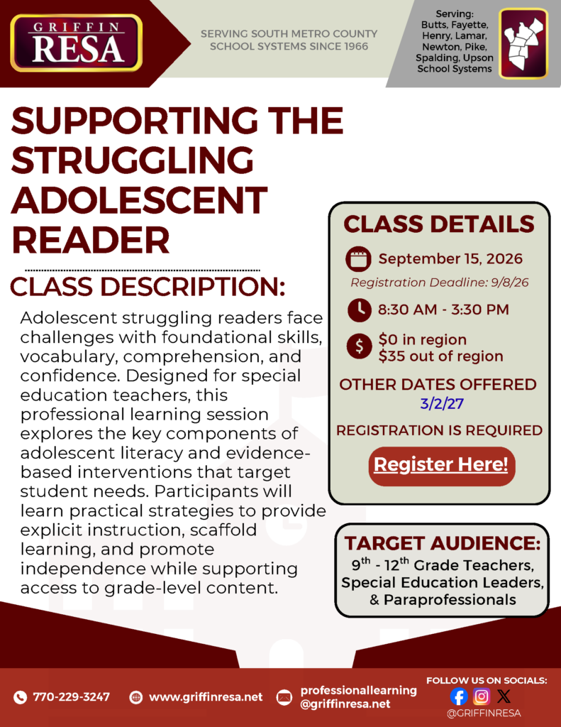 Supporting the Struggling Adolescent Reader
