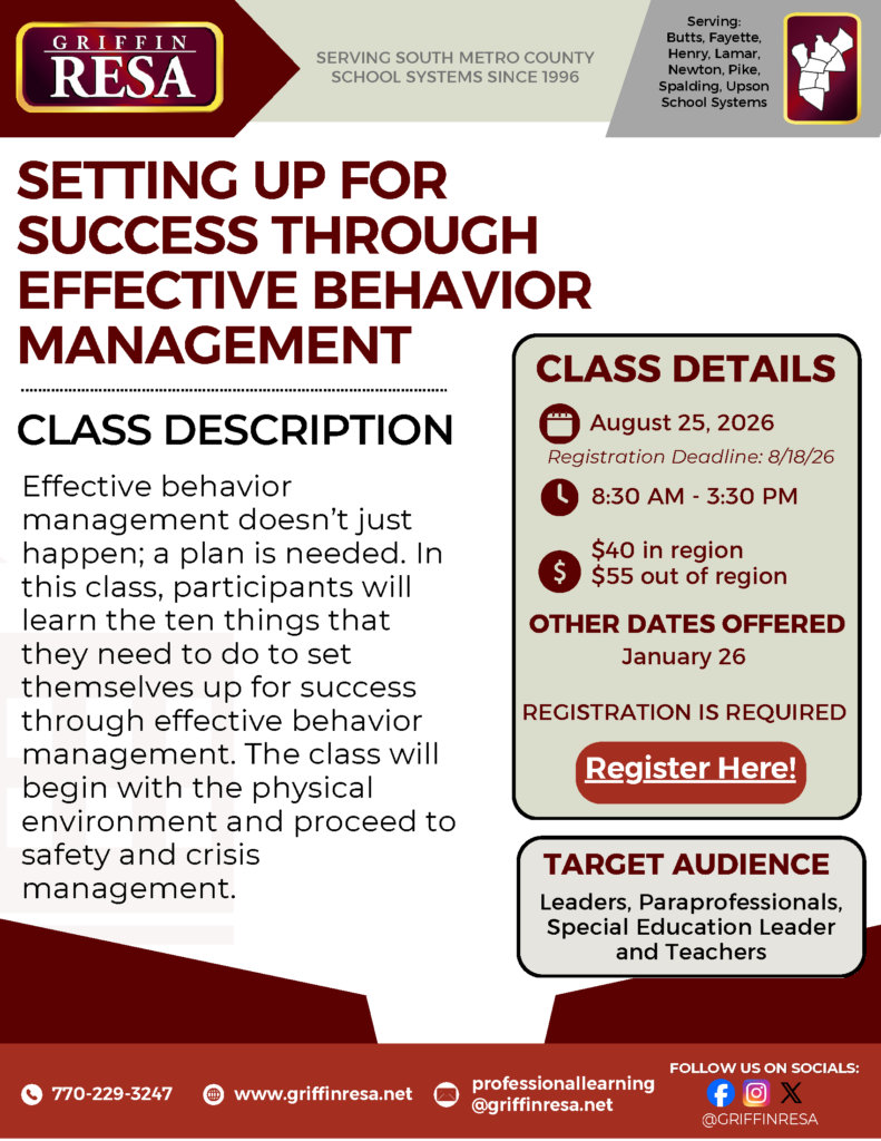 Setting up for Success through Effective Behavior Management