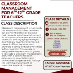 Classroom Management for 6-12 Teachers