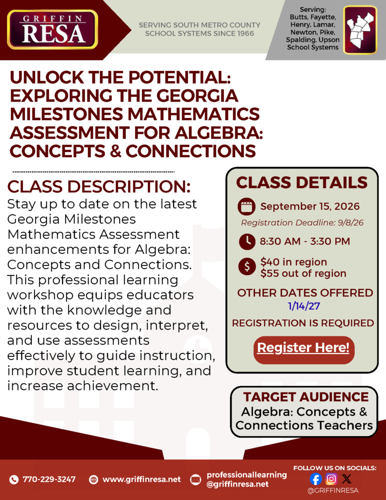GA Milestones Math Assessment for Algebra: Concepts & Connections