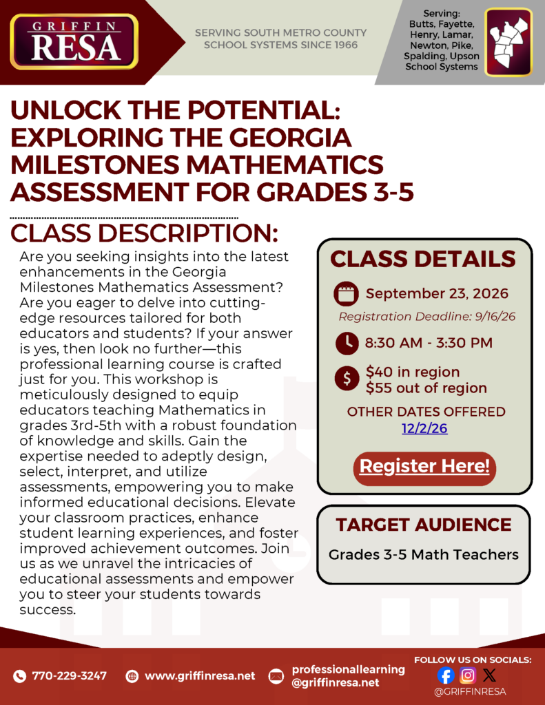 GA Math Milestones for Grades 3rd – 5th