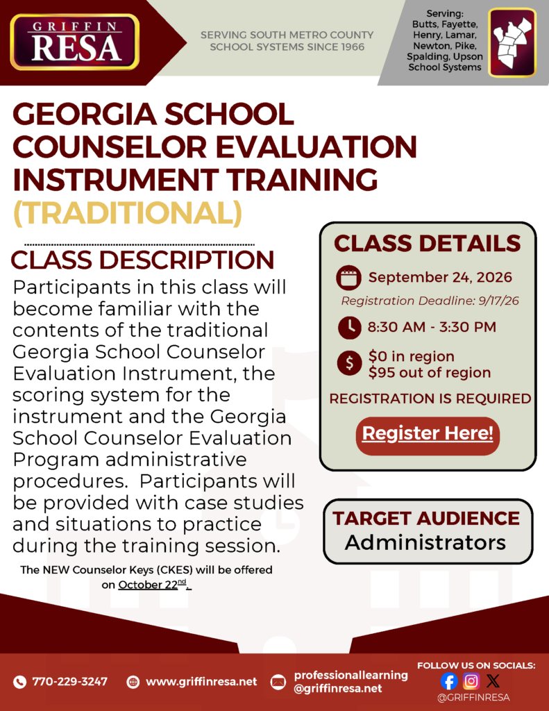 GA School Counselor Evaluation Instrument Training (Traditional)