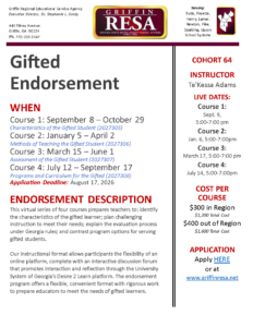 New Gifted Endorsement Cohort Forming (Sept 8th)